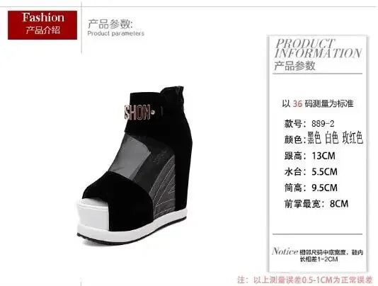 NEW Luxury Women Sandals Summer Platform Wedges Shoes Woman High-Heeled 13cm Fashion Ladies Shoe Comfortable Zapatillas De Mujer