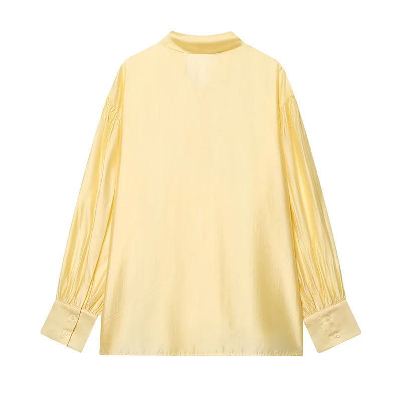 Women's Shirts Spring 2026 New Fashion Bow Decoration Loose Shirts Women Casual Shirts Female Blouses Chic Tops