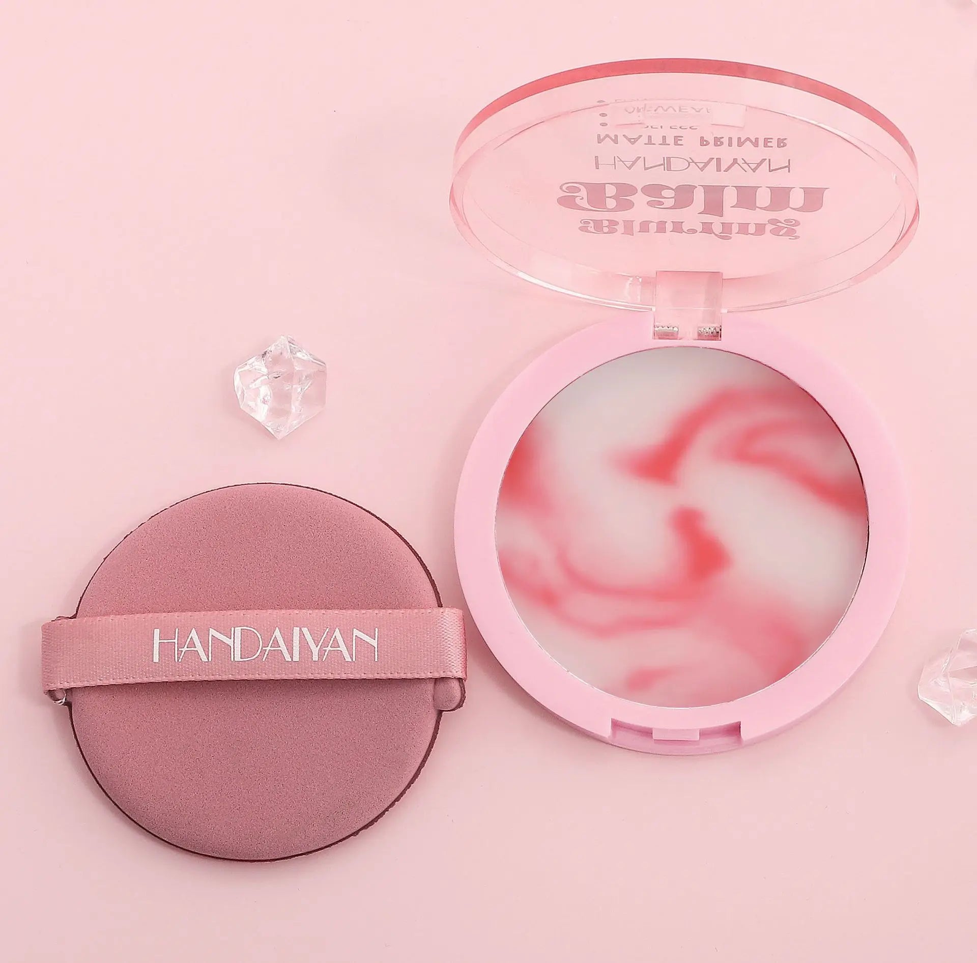 Waterproof Light Mist No-Powder Matte Concealer - Oil Control Brightening Complexion Setting Powder with Powder Puff for Makeup