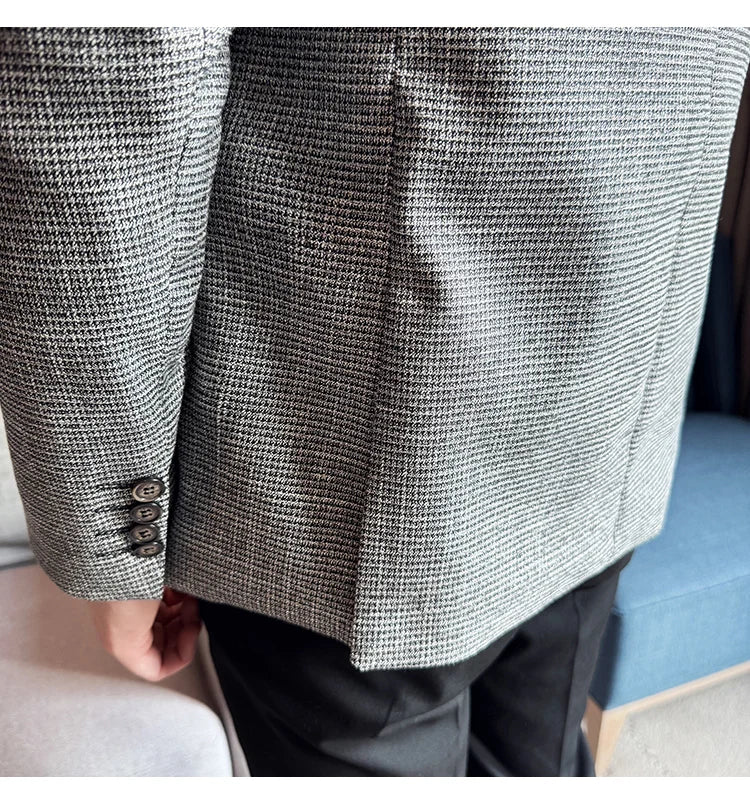 Men Suit Jacket Blazer Hombre High-quality Fashionable and Elegant Men Business Slim Fit Suit Jacket Social Party Formal Jacket