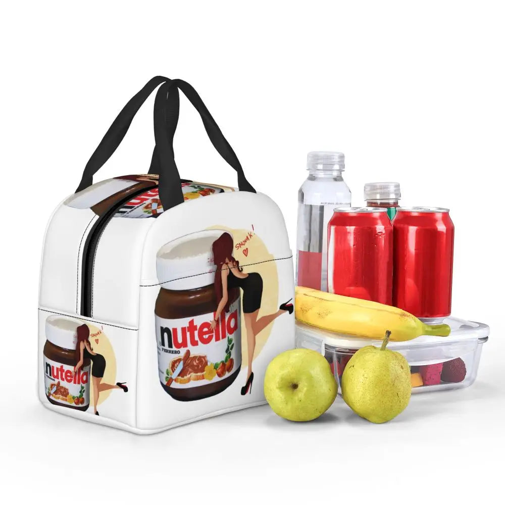 Custom Italy Nutellas Thermal Insulated Lunch Bag Women Portable Lunch Container for Outdoor Picnic Storage Food Box