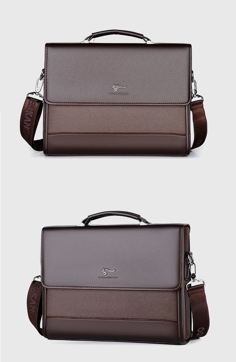Executives Briefcase For Men PU Leather Designer Business Fashion Handbag Shoulder Messenger Male Organizer for Documents Bag
