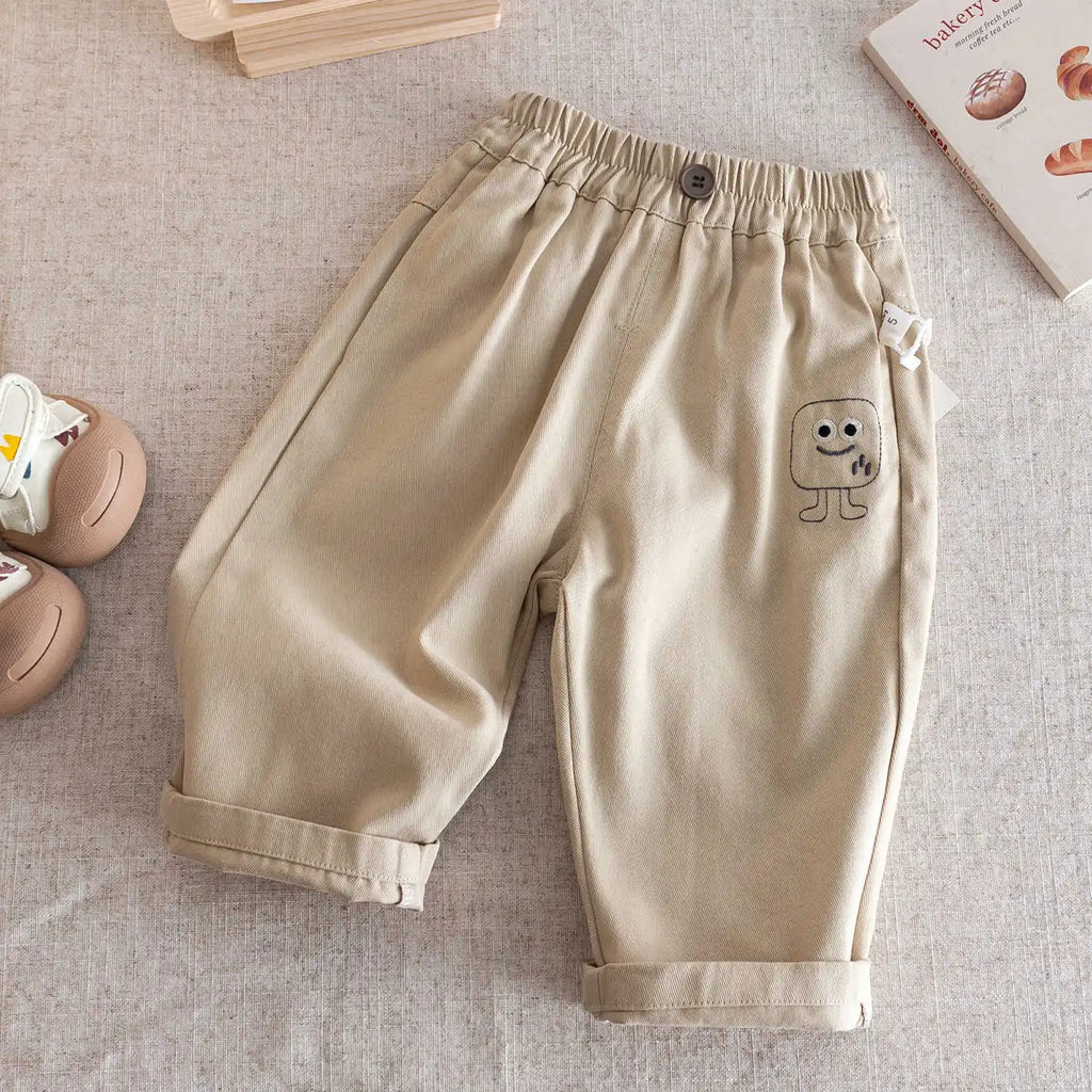 Children's Trousers Fall 2025 New Boys' Cartoon Embroidered Trousers Versatile Trousers Children's Clothing