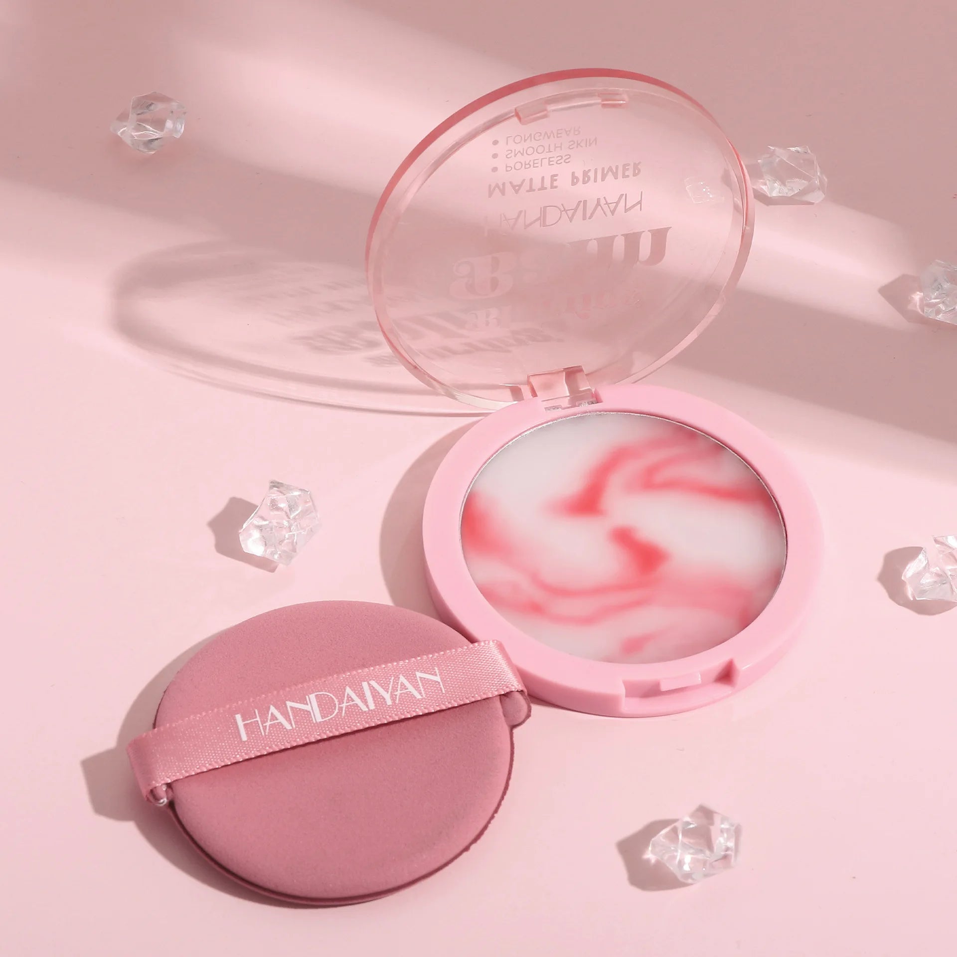 Waterproof Light Mist No-Powder Matte Concealer - Oil Control Brightening Complexion Setting Powder with Powder Puff for Makeup