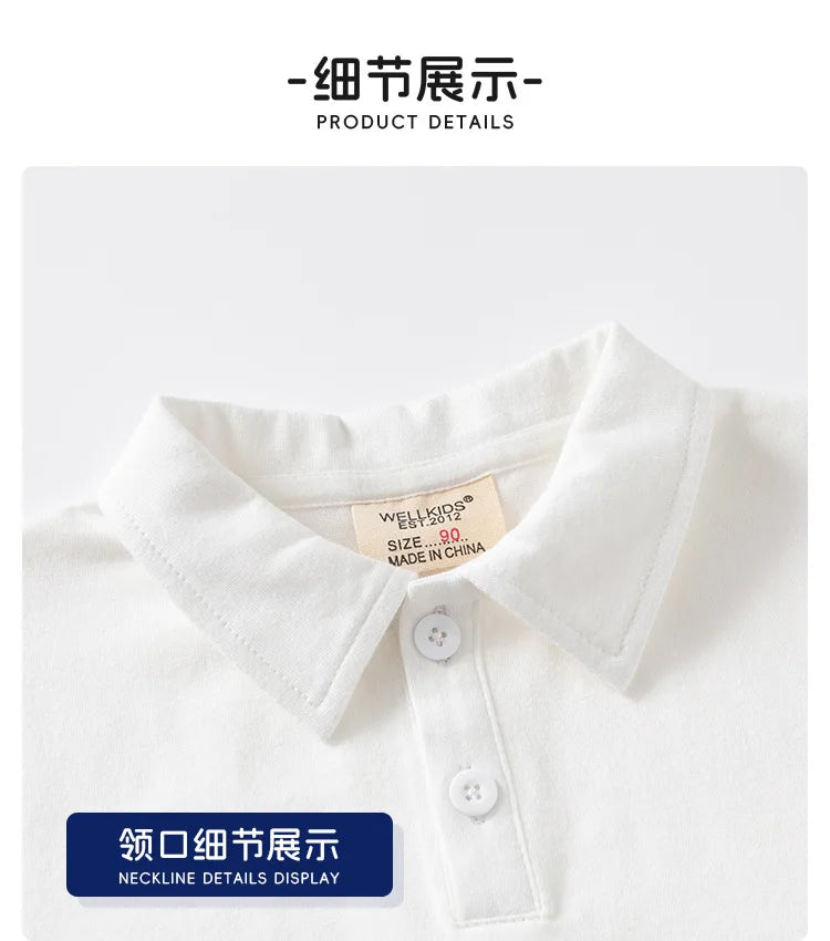 Toddler Boys Polo T-shirts Kids Tops Tees Summer Children's Clothes Cotton Blend