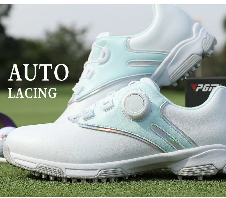 PGM Women Golf Shoes Waterproof Rotating Buckle Anti Slip Sports Shoes XZ297