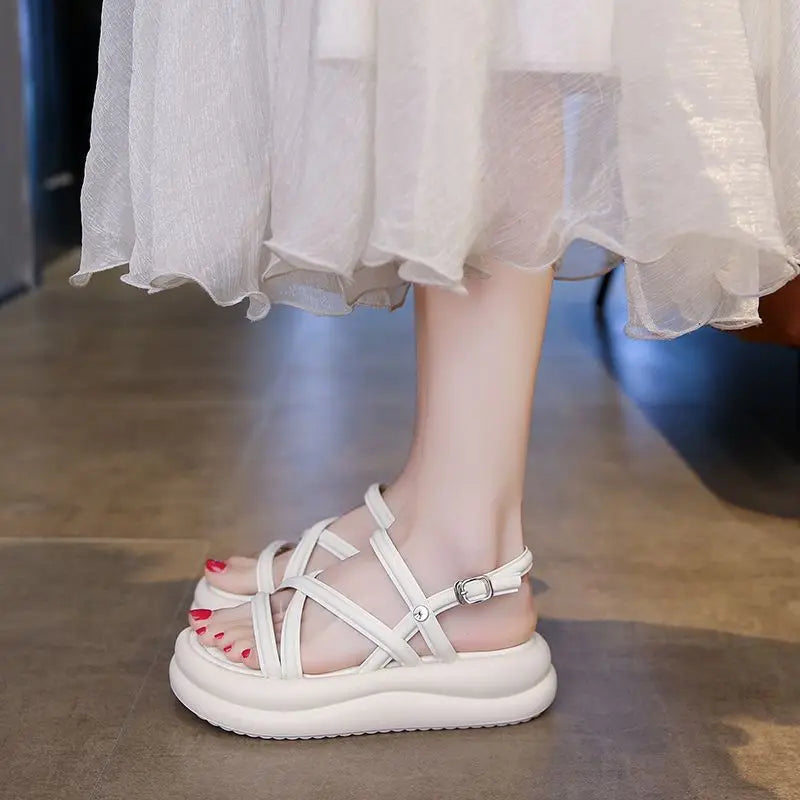 Woman Shoes Brown Sabot Platform Beach Sandals for Women Roman Style Sales Luxury Summer Sale Sandal Wholesale Shoe Asian Size