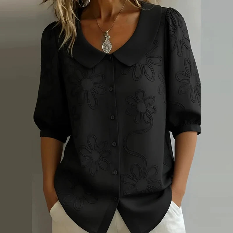 Printed Shirts For Women Turn Down Collar Half Sleeve Blouses Women Summer Shirts Office Lady Tops Women Blouses And Shirts