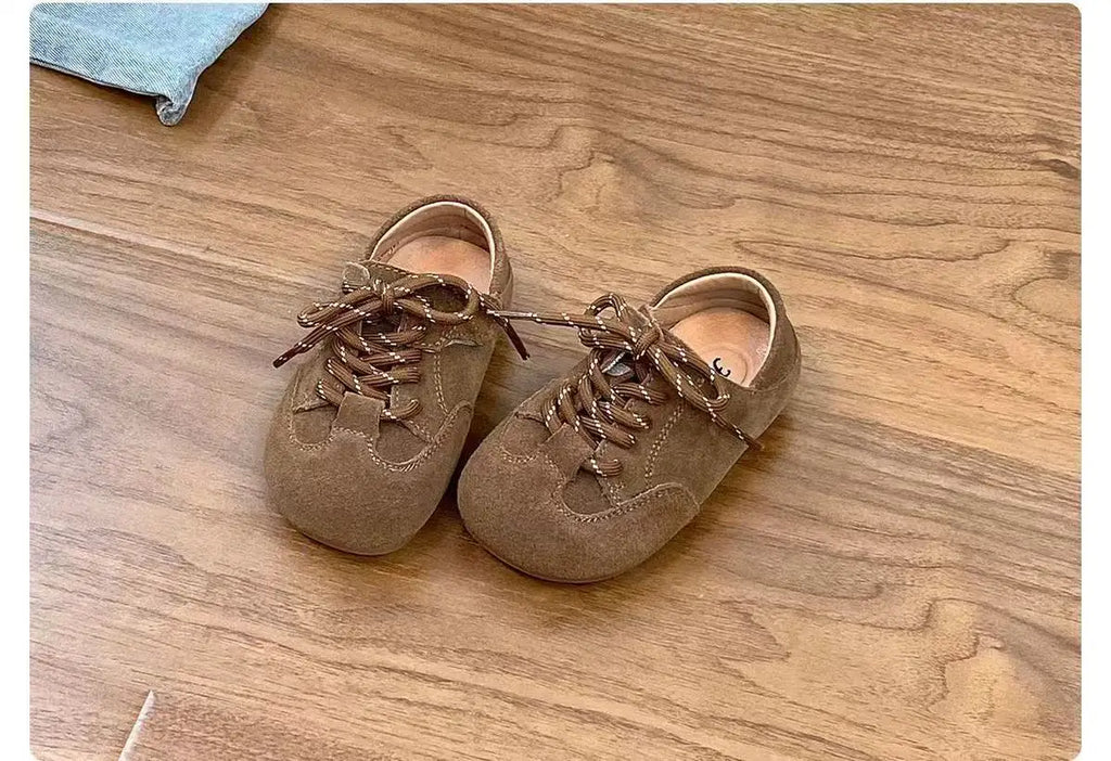 Children's shoes Korean version girls' leather shoes retro Boken shoes new boys' single shoes soft soled baby casual shoes