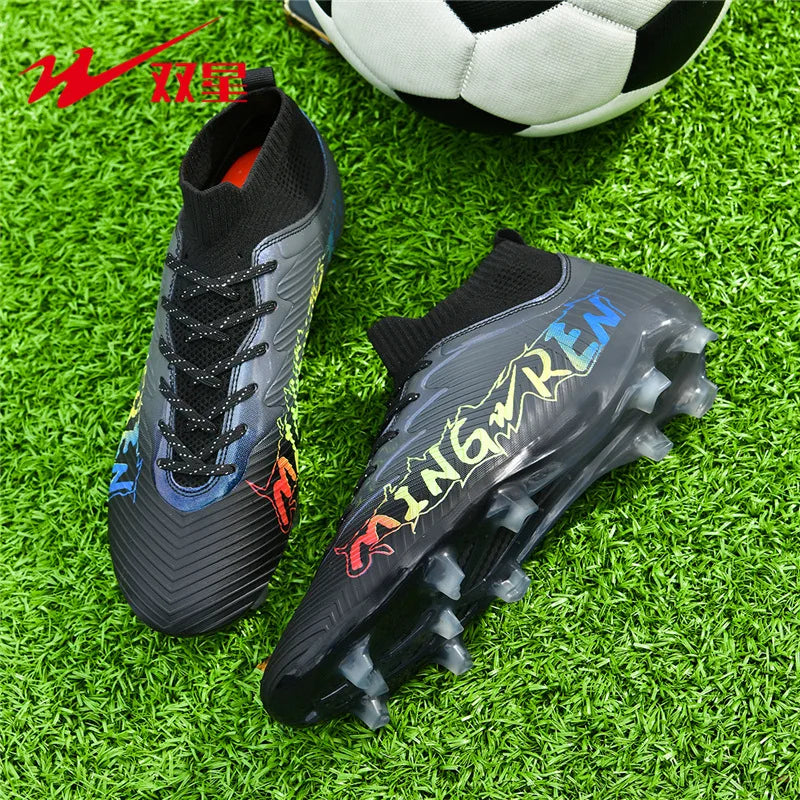 New Low Top Soccer Shoes for Men Teenage Boys Athletic Sports Training Footwear for Students on Lawn and Grass Fields