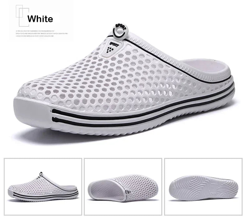 Men Shoes Beach Slippers Unisex Hollow Out Casual Women Beach Sandal Flip Flops Shoes Non-slip Size 36-45 Mens Slippers