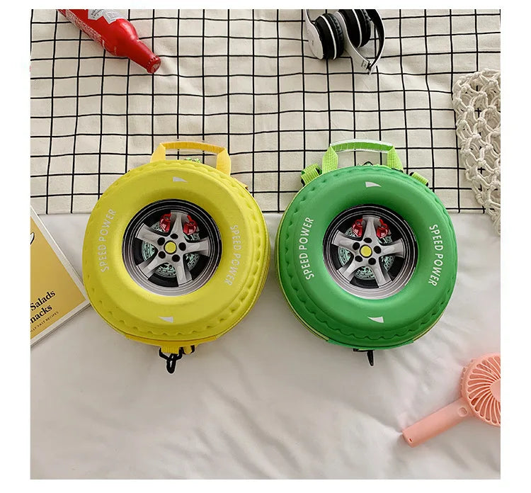 Children's Schoolbag Fashion Tyre Shaped Boys Girls Backpack 3D Cartoon Kindergarten Shoulder Bag Large Capacity Kids Handbag