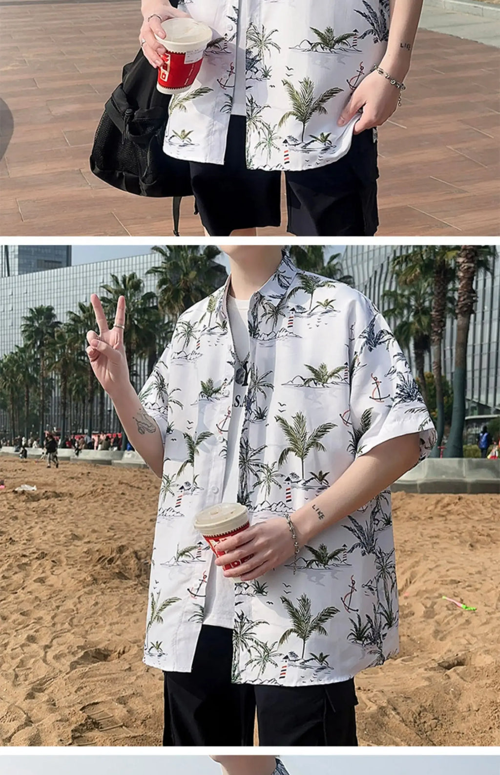 Men's Summer Floral Shirt M-XXXXXL Breathable Tropical Print Casual Beachwear 5XL plus Size Holiday Party Shirt for Hot Weather