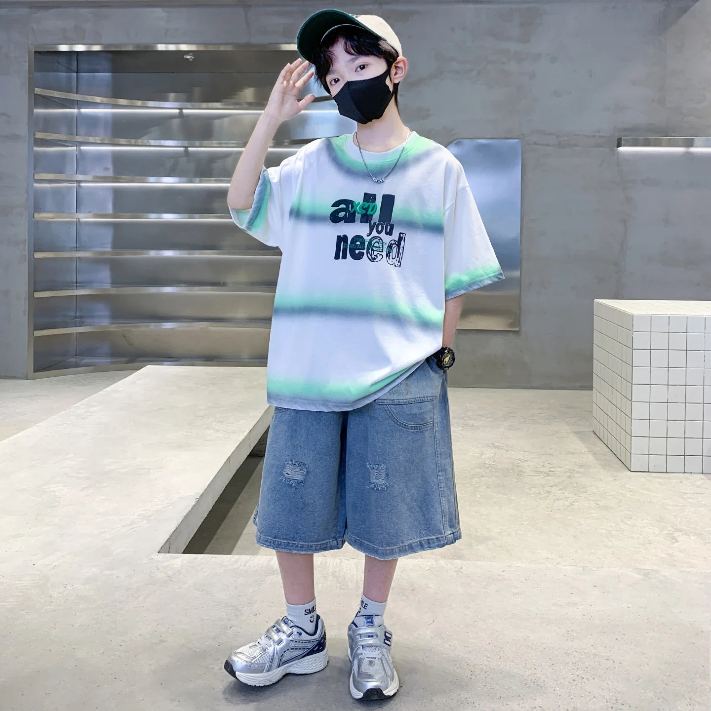 Summer Kids Outfit Sets for Boys Short Sleeve T-shirt Shorts 2PS Clothing Set Tweens Child Tracksuit Top and Bottom Clothes Set