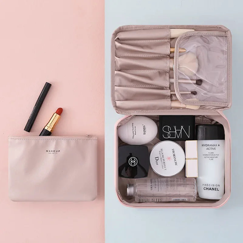Ladies Portable High Appearance Index Cosmetic Bag Large-capacity Travel Washing Bag Three-dimensional Makeup Storage Bag