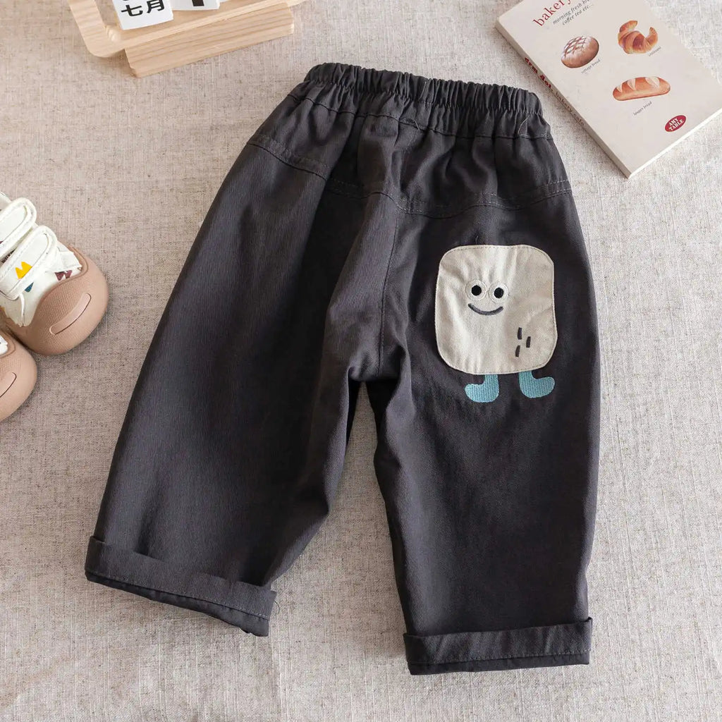 Children's Trousers Fall 2025 New Boys' Cartoon Embroidered Trousers Versatile Trousers Children's Clothing
