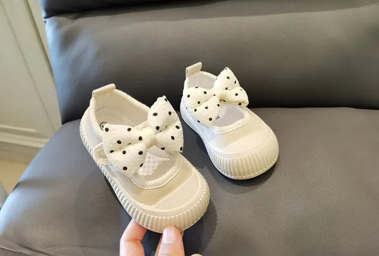 Zapatillas Kid Sneakers Autumn Anti Kick Girl Canvas Shoes Bow Baby Walking Shoe Soft Sole Casual Shoe Kid Shoes Zapatos Niña