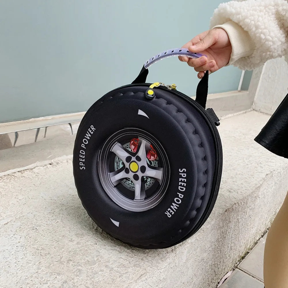 Colorful Tyre Shaped Children's Schoolbag EVA 3D Cartoon Wheel Kindergarten Shoulder Bag Load Reducing Kid Backpack