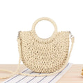 Ladies Beach Holiday Retro Woven Shoulder Bag Women Summer Woven Simple Handbag Female Casual Beach Portable Crossbody Bags Lady