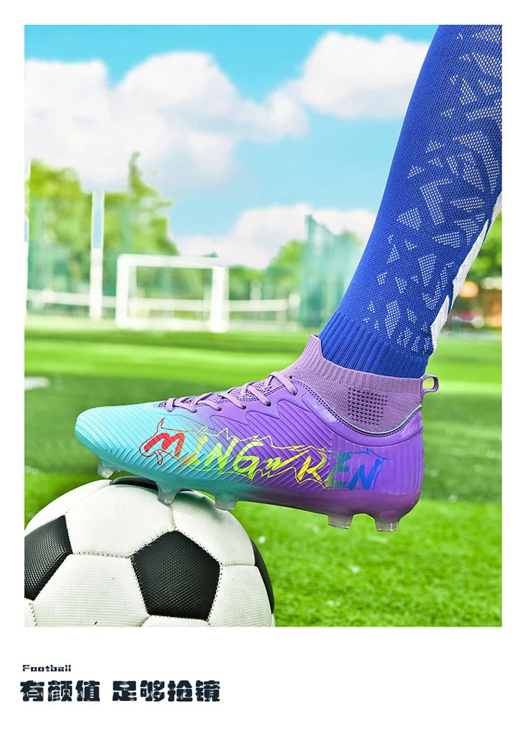 New Low Top Soccer Shoes for Men Teenage Boys Athletic Sports Training Footwear for Students on Lawn and Grass Fields