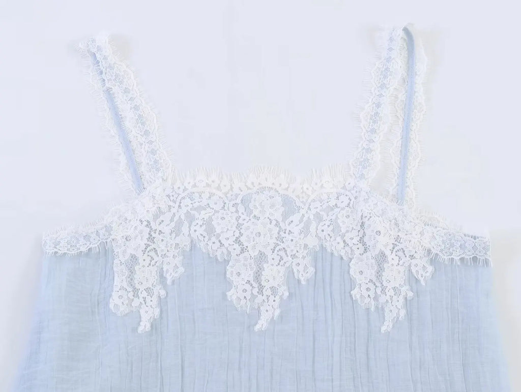 Women's Skirt Set 2026 Spring Elegant Lace Thin Straps Tops Hihg Waist Elastic Waist Midi Skirts Fashion Sexy Female 2 Piece Set