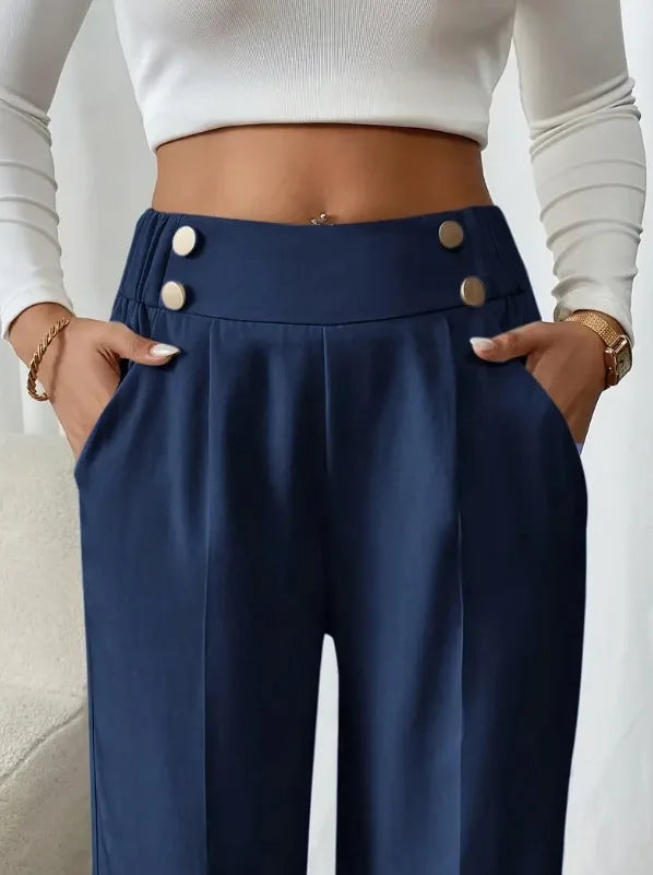 Women's Trousers Casual High-waisted Trousers Loose Temperament Versatile Office Female Straight Long Pants 2025