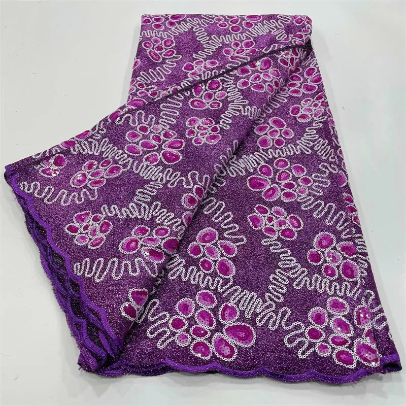 African Lace Fabric For Nigeria Dress 2024 Luxury French Net Sequins Sewing Embroidery Tulle Green High Quality Laces 2.5 Yards