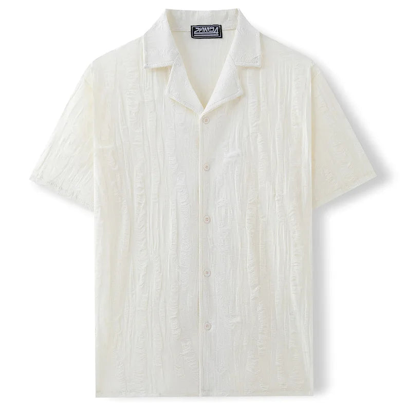 2026 Men's Summer Shirts Top Solid Turn-Down Collar Short Sleeve Shirt for Men Loose Half Sleeved Non Ironing T-shirt Male New