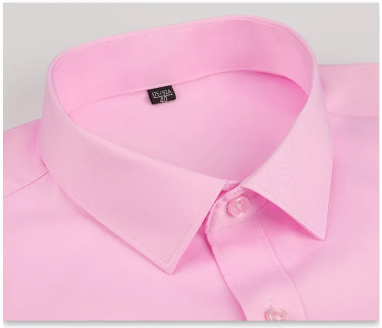 Summer New Male Pure Color Short Sleeve Breathable Shirt White / Navy / Wine Red Men Business Social Dress Shirts