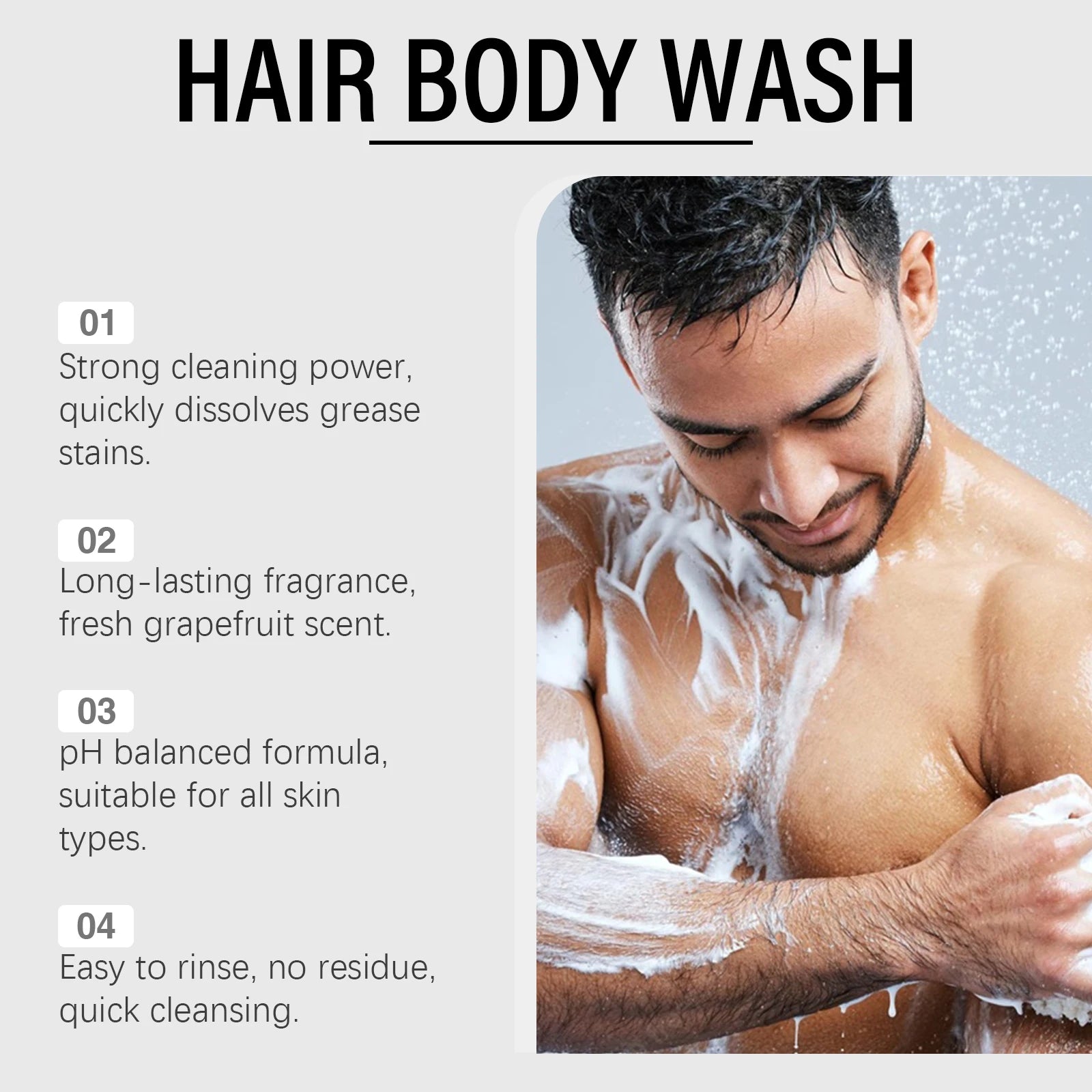 OceAura 2-in-1 Shampoo & Body Wash for Men - Moisturizing Body Wash, Skin & Scalp Cleanser, Hair Shampoo