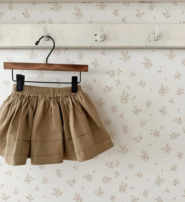 2025 Japanese Girls' Spring and Autumn Cotton Casual Ruffle Collar Jacket, Half Skirt, Children's Forest Two-piece Set