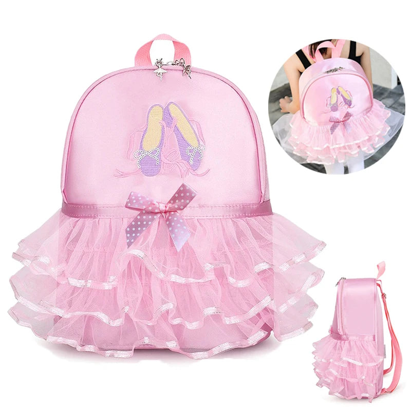 Children Ballet Bag for Girl Ballerina Dance Bag for Kids Pink Dancing Backpack Girls Ballet Dance Bags Baby School Backpack