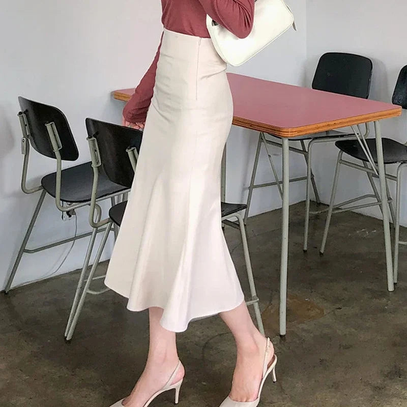 Elegant Office Long Skirts Women 2026 Fashion High Waist Bodycon White Black Skirt French Y2k Slim Corset Bridal Maxi Skirt XL