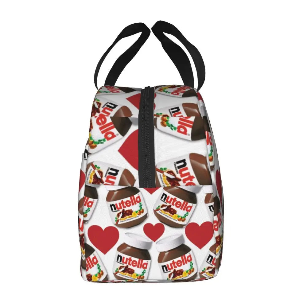 Custom Italy Nutellas Thermal Insulated Lunch Bag Women Portable Lunch Container for Outdoor Picnic Storage Food Box