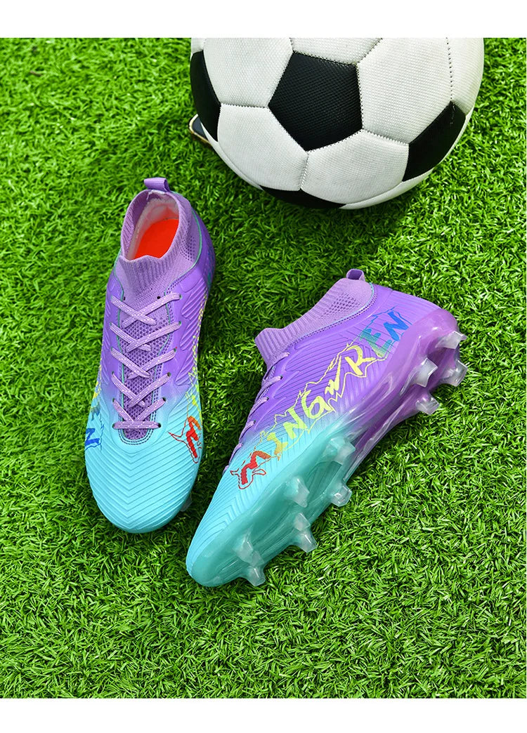 New Low Top Soccer Shoes for Men Teenage Boys Athletic Sports Training Footwear for Students on Lawn and Grass Fields