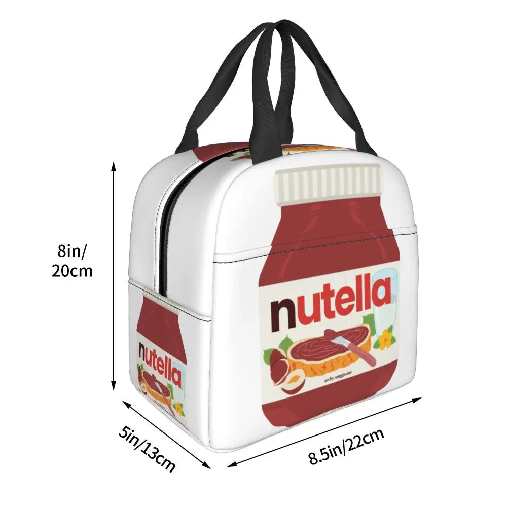 Custom Italy Nutellas Thermal Insulated Lunch Bag Women Portable Lunch Container for Outdoor Picnic Storage Food Box