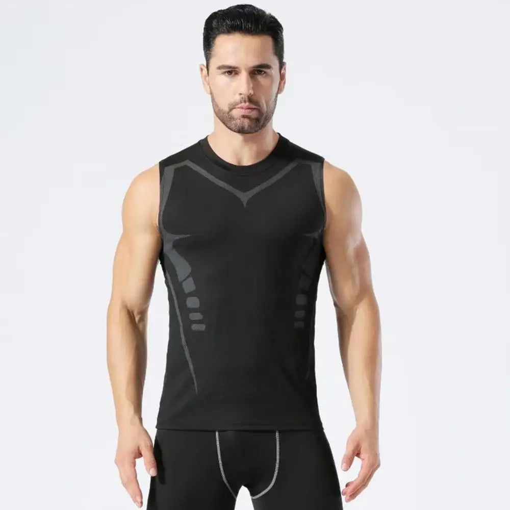 Men's Workout Compression Set Y2K Spider Printed Gym Vest Breathable Running Shorts Quick Dry Sports Rash Guard Sportwear Set