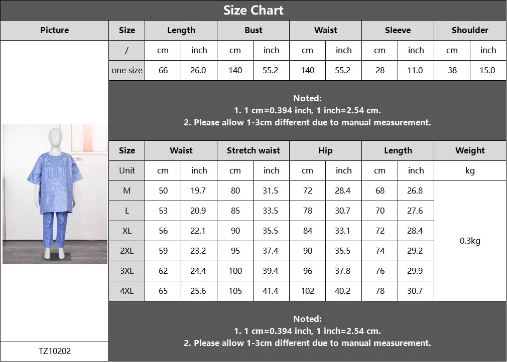 H&D New African Tradition Clothes For Kids Boys Blue Long Sleeve Tops Embroidery Dashiki Robe Shirt Pant Child Set 2024