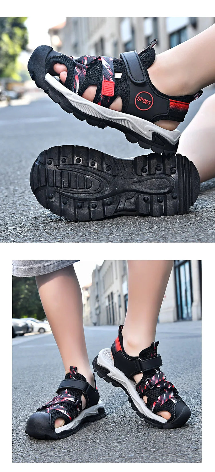 Summer Breathable Sport Sandals for Boys Casual Outdoor Beach Shoe Comfortable Soft Sole Kids Fashion Non-slip Walking Sandalias