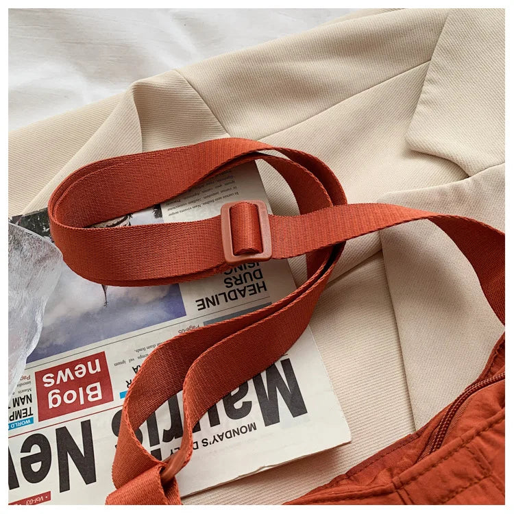 Soft Nylon Women's Portable Shoulder Bag Large Capacity Female Commute Crossbody Bags Simple Design Ladies Tote Purse Handbags