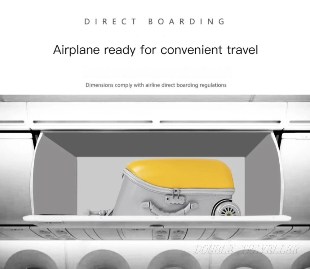 New Cartoon Suitcase for Kids Can Sit Boarding Cabin Luggage children's Suitcases Travel Lazy Trolley Case Baby Walker box wheel