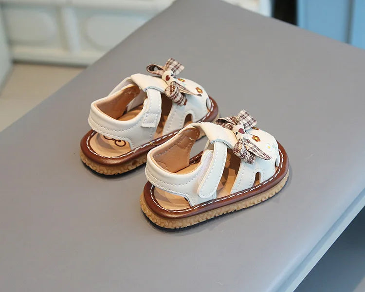 2025 Newborn Baby Girl Sandals Summer Embroidered Leisure Comfortable Lightweight Floral Soft Sole Wrap Toe Sandals For 18M-24M