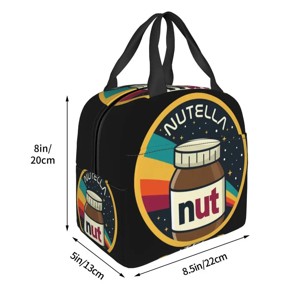 Custom Italy Nutellas Thermal Insulated Lunch Bag Women Portable Lunch Container for Outdoor Picnic Storage Food Box
