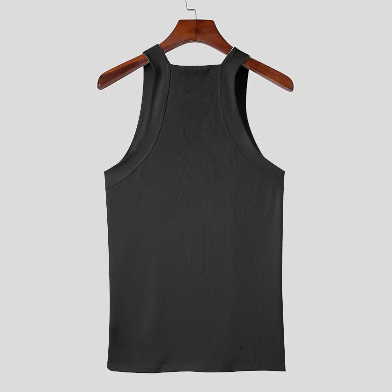 Summer Men's New Solid Color Fashion Sleeveless Shapewear Europe and America Men Sexy Tight Elastic Vest S-4XL