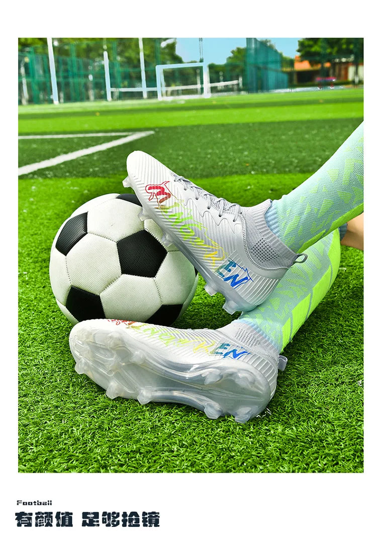 New Low Top Soccer Shoes for Men Teenage Boys Athletic Sports Training Footwear for Students on Lawn and Grass Fields