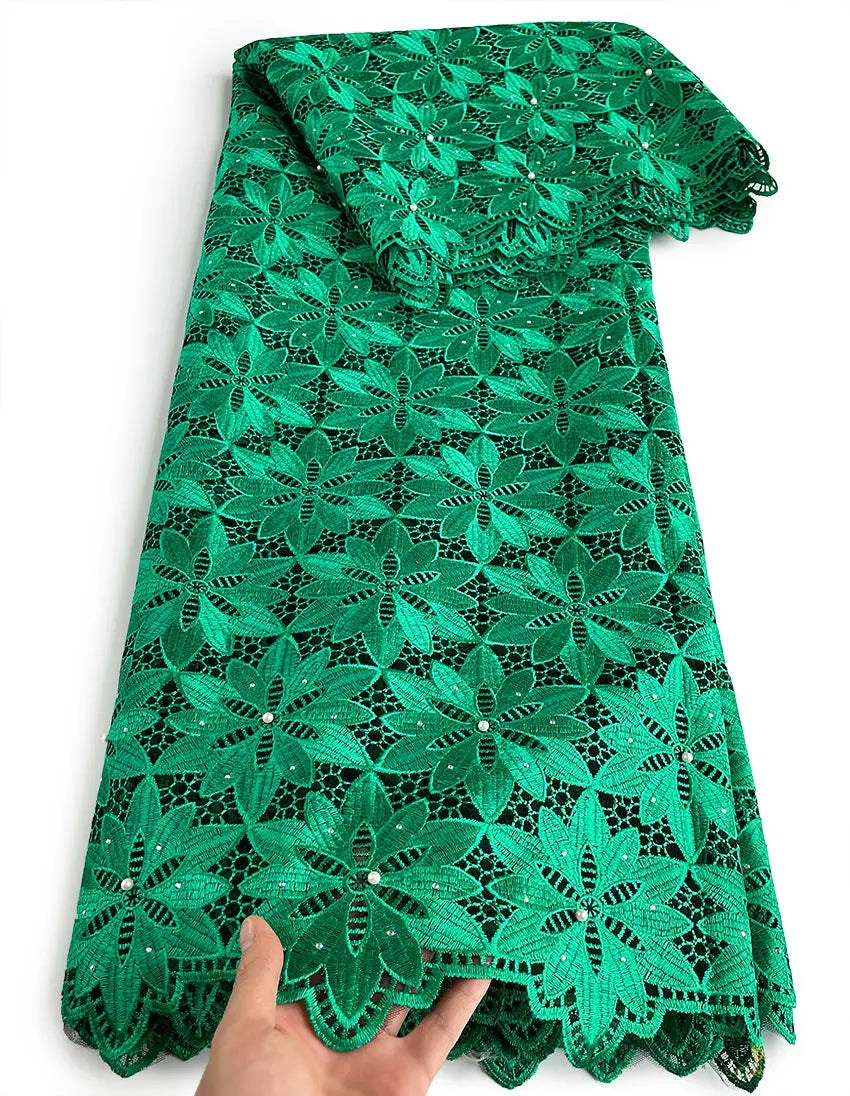 Green French Lace For Men and Women High Quality Embroidered African Couple Tulle Mesh Fabric Traditional Garment Swiss Dress