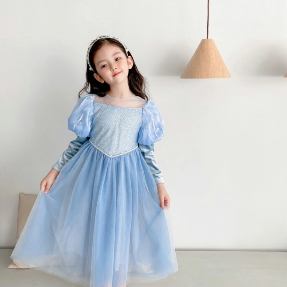 Kids Summer Dress Toddler Girls Birthday Party Cosplay Girls Lace Ballet Princess Dress Spring and Autumn Ball Dress 3-12Years