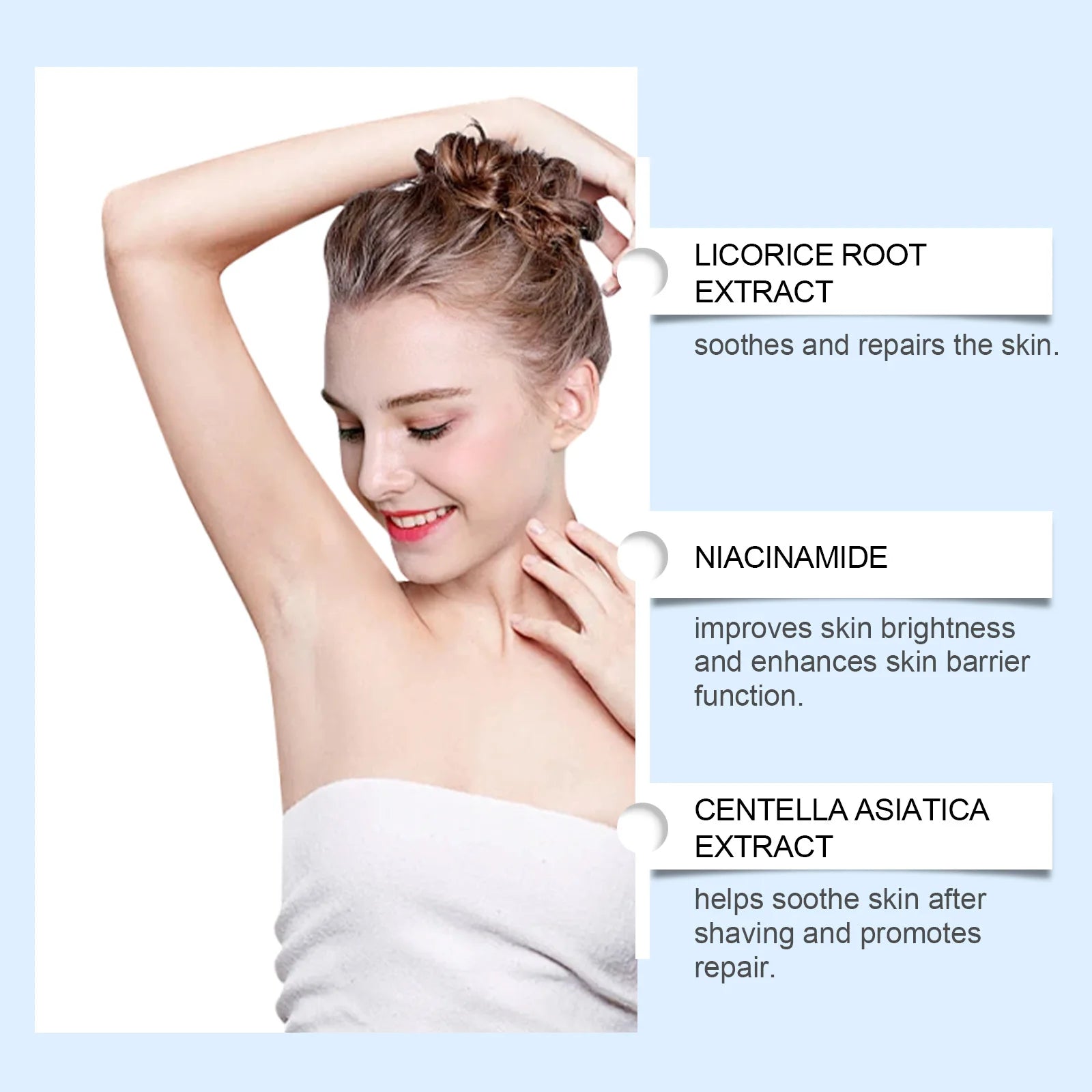 Underarm After Shave Soothing Roller Moisturizing Relieve Armpit Skin Pain Discomfort Reduce Redness Improve Dullness Quick-Dry
