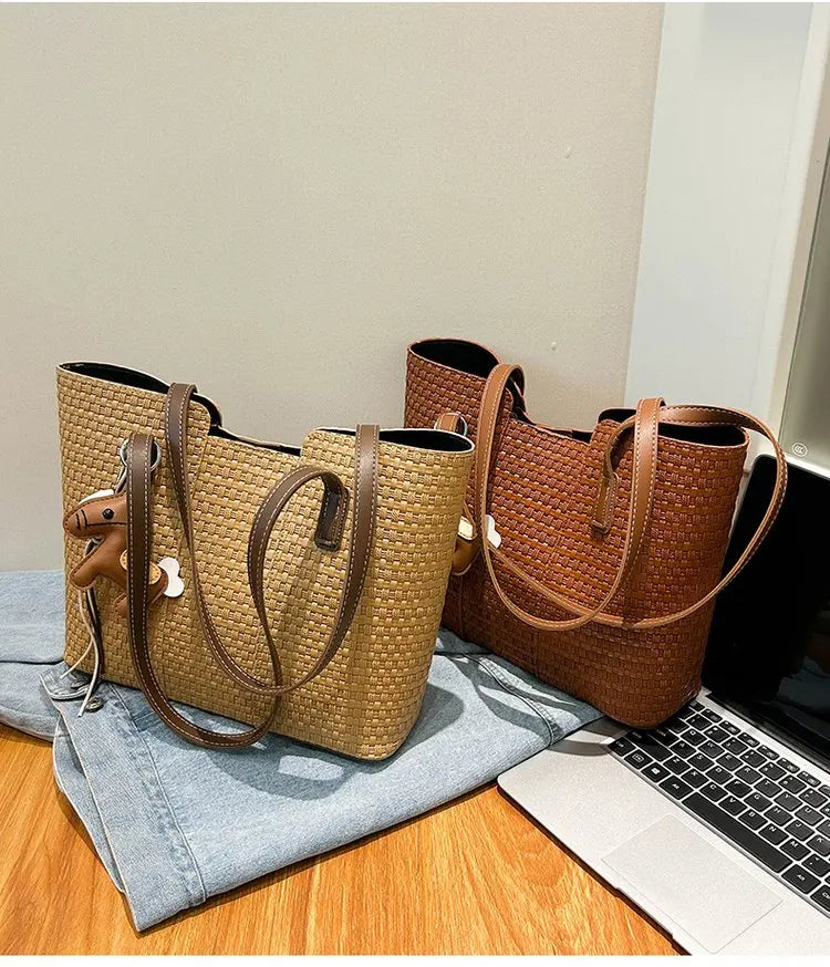 Nylon Shoulder Tote Bag Large Capacity Waterproof for Women Office Shopping Travel Daily