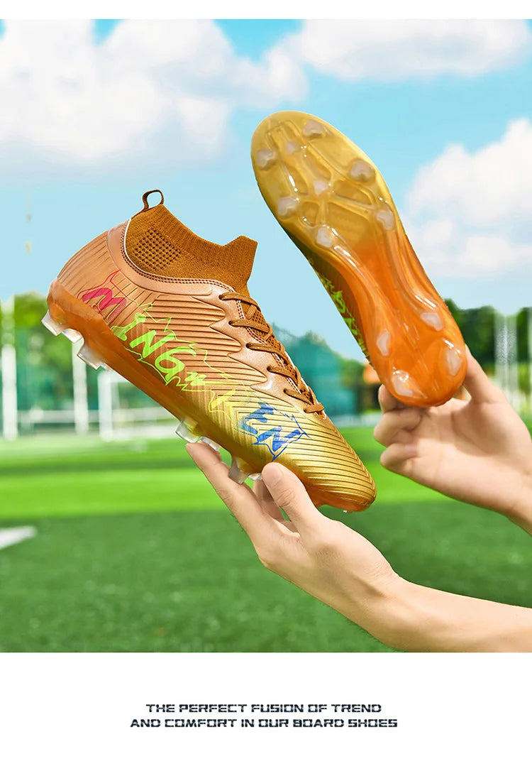 New Low Top Soccer Shoes for Men Teenage Boys Athletic Sports Training Footwear for Students on Lawn and Grass Fields